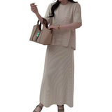 Artse MNL Shirt Loose Top and Skirt Set