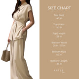 Artse MNL Belted Blouse Pants Set