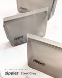 Zippies Steel Grey Reusable Stand Up Bags
