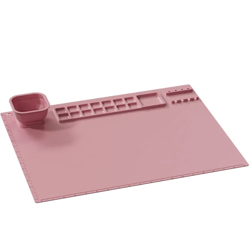 Olive and Cloud Silicone Paint Mat