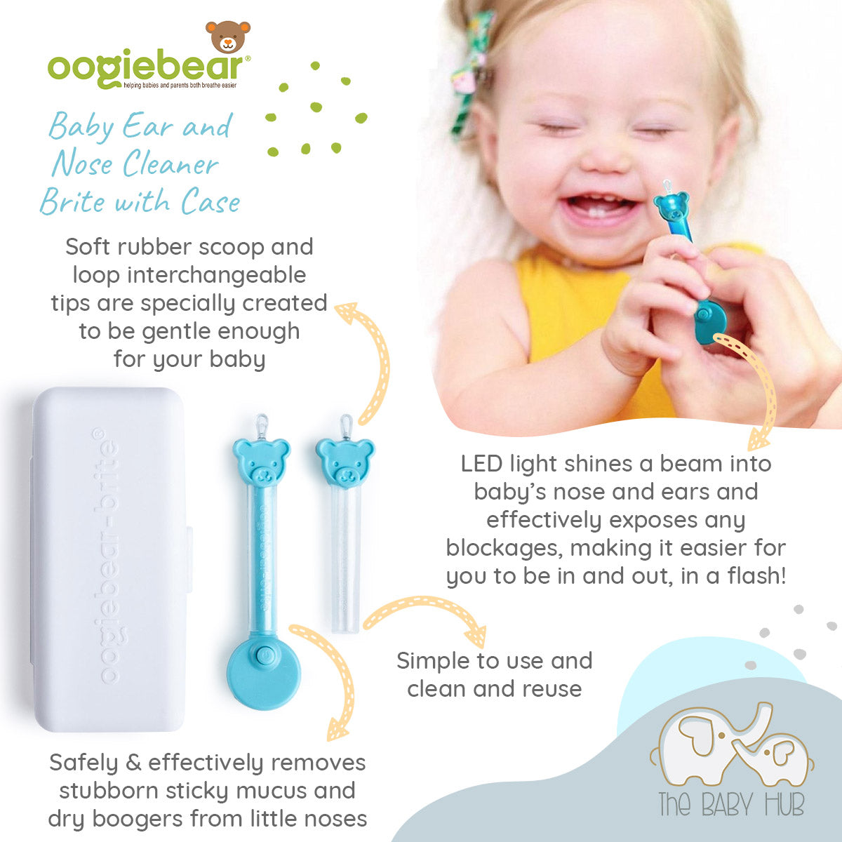 Oogiebear OOGIBEAR Brite Baby Nose and Ear Cleaner with LED Light