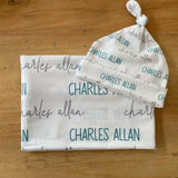 Happy Ink Personalized Swaddle Bundle (Same Design)